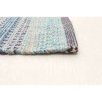 Stripes Flat-weave Bold Colorful Blue Wool Kilim