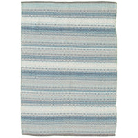 Stripes Flat-weave Bold Colorful Blue Wool Kilim