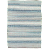 Stripes Flat-weave Bold Colorful Blue Wool Kilim