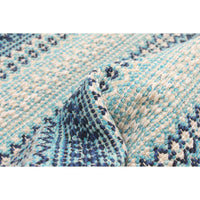 Stripes Flat-weave Bold Colorful Blue Wool Kilim