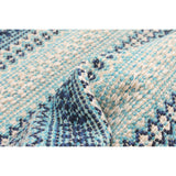 Stripes Flat-weave Bold Colorful Blue Wool Kilim