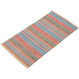 Flat-weave Bold and Colorful Blue, Copper Wool Kilim Rug