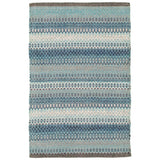 Flat-weave Bold and Colorful Navy Blue Wool Soft Kilim