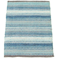Flat-weave Bold and Colorful Navy Blue Wool Soft Kilim