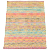 Flat-weave Bold and Colorful Pink Wool Kilim