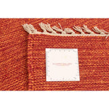 Flat-weave Bold and Colorful Red Wool Kilim