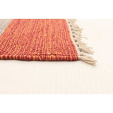 Flat-weave Bold and Colorful Red Wool Kilim