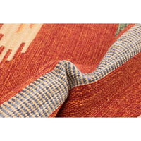 Flat-weave Bold and Colorful Red Wool Kilim