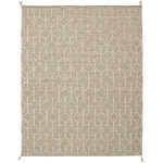 Flat-Weave Kalista Beige, Light Khaki Silk, Wool Kilim Area Rug