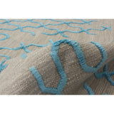 Flat-Weave Kalista Light Khaki, Blue Silk, Wool Kilim