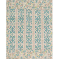 Flat-Weave Tamar I Teal Wool Tapestry Kilim