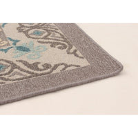 Flat-Weave Tamar IV Grey Wool Tapestry Soft Kilim