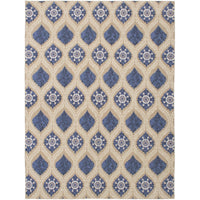Flat-Weave Tamar II Blue Wool Tapestry Kilim