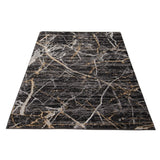 Dark Grey Abstract Casual Soft Rug