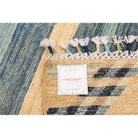 Hand-knotted Finest Dark Blue Wool Soft Rug