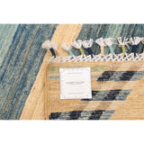 Hand-knotted Finest Dark Blue Wool Soft Rug