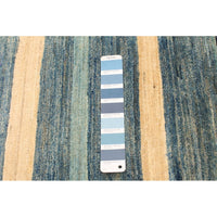 Hand-knotted Finest Dark Blue Wool Soft Rug