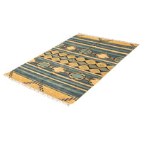 Hand-knotted Finest Dark Blue Wool Soft Rug