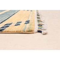 Hand-knotted Finest Dark Blue Wool Soft Rug