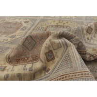 Hand-knotted Antalya Vintage Light Khaki Wool Soft Rug