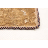 Hand-knotted Color Patchwork Tan Wool Soft Rug