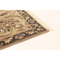 Hand-knotted Finest Agra Jaipur Tan Wool Soft Rug
