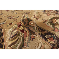 Hand-knotted Finest Agra Jaipur Tan Wool Soft Rug