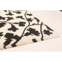 Hand-knotted Karma Black, Cream Wool Soft Rug