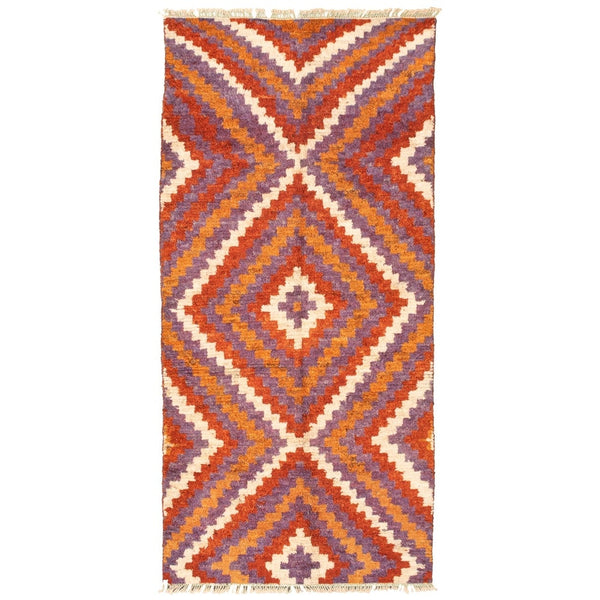 Hand-knotted Marrakech Copper, Purple Wool Rug