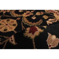 Hand-knotted Royal Mahal Black Wool Soft Rug