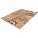 Hand-knotted Vintage Anatolia Patch Khaki Wool Soft Rug
