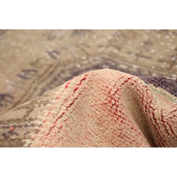 Hand-knotted Vintage Anatolia Patch Khaki Wool Soft Rug