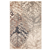 Leaf Pattern Ivory Taupe Soft Rug