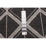 Black Gray Geometric Indoor/ Outdoor Soft Rug
