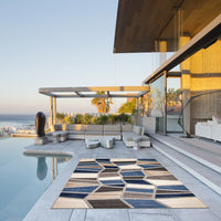 Ivory Blue Indoor/ Outdoor Rug