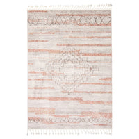 Ivory/ Copper Tassel Bohemian & Eclectic Soft Rug