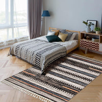 Linear Bohemian & Eclectic Soft Rug