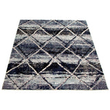 Navy Ivory Abstract Soft Rug
