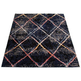 Abstract Blue Grey Moroccan Soft Rug