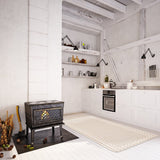 Chocolate Bordered Indoor/ Outdoor Rug