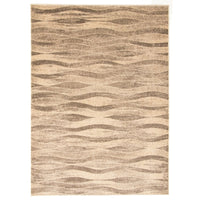 Ivory Blue Wave Casual Soft Rug