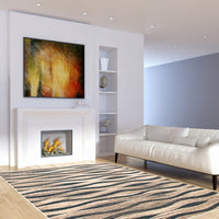 Ivory Blue Wave Casual Soft Rug