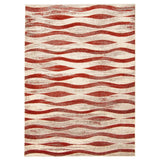 Ivory Blue Wave Casual Soft Rug