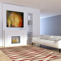 Ivory Blue Wave Casual Soft Rug