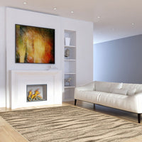 Ivory Blue Wave Casual Soft Rug