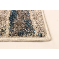 Ivory Blue Wave Casual Soft Rug