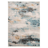 Abstract Blue Contemporary Soft Rug