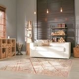 Abstract Copper Ivory Modern & Contemporary Soft Rug