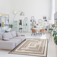 Blue Bordered Indoor/ Outdoor Soft Rug