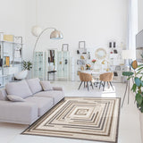 Blue Bordered Indoor/ Outdoor Soft Rug